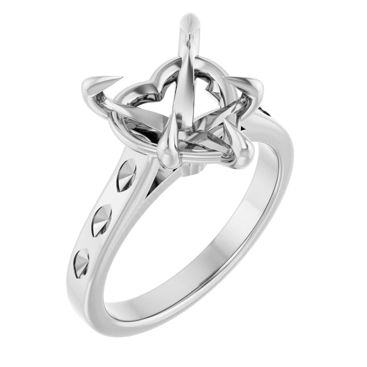 Claw-Prong Accented Engagement Ring