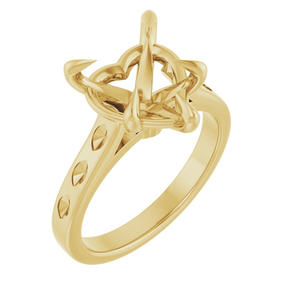 Claw-Prong Accented Engagement Ring