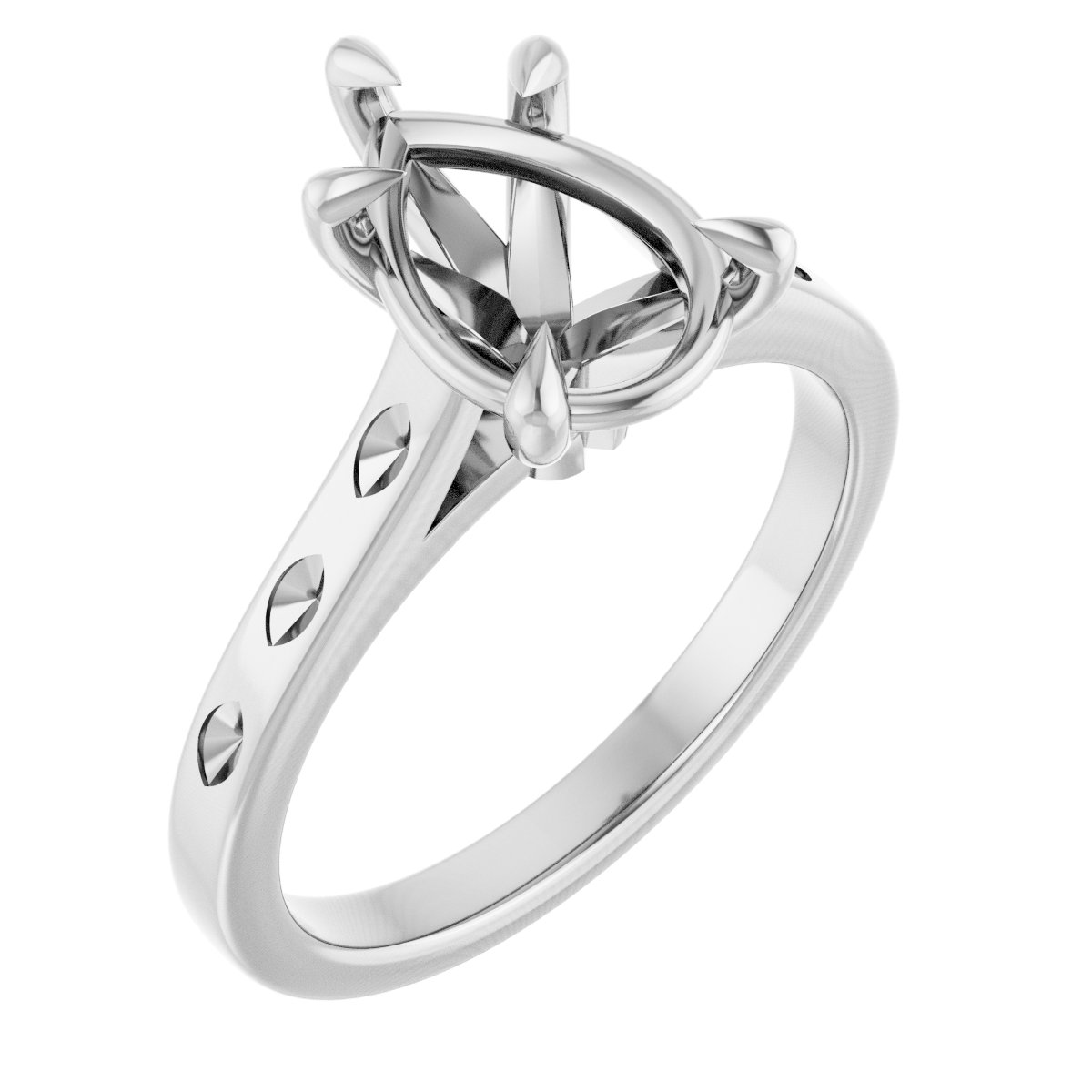 Claw-Prong Accented Engagement Ring