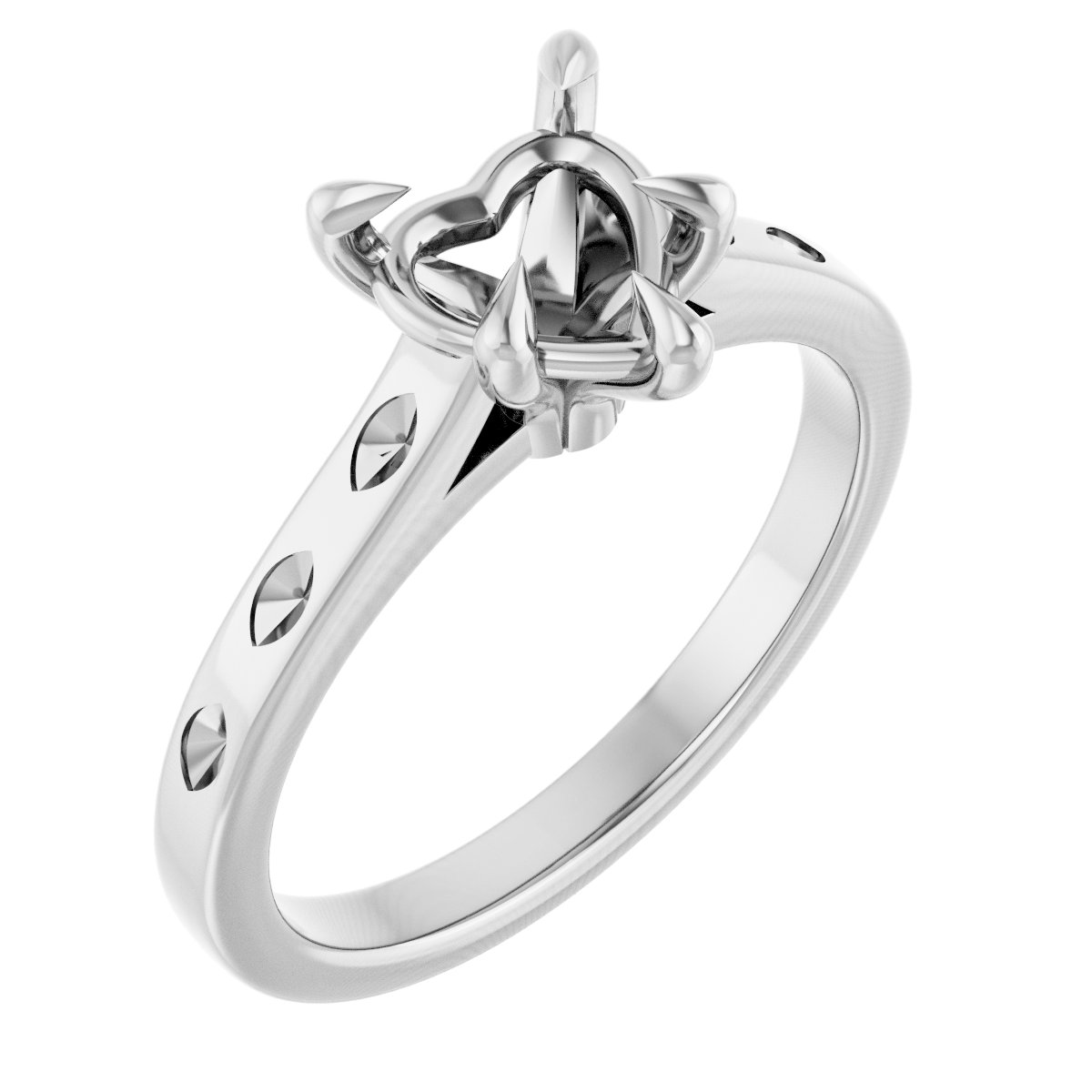 Claw-Prong Accented Engagement Ring