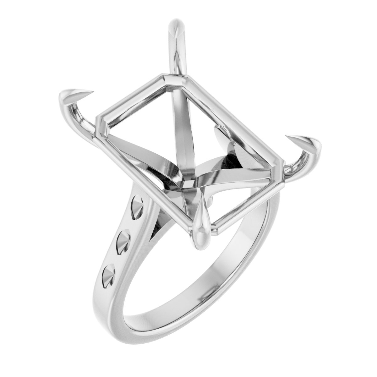 Claw-Prong Accented Engagement Ring