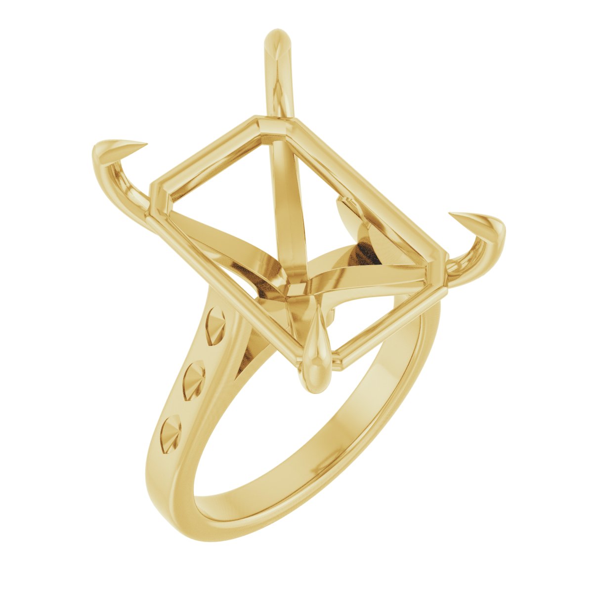 Claw-Prong Accented Engagement Ring