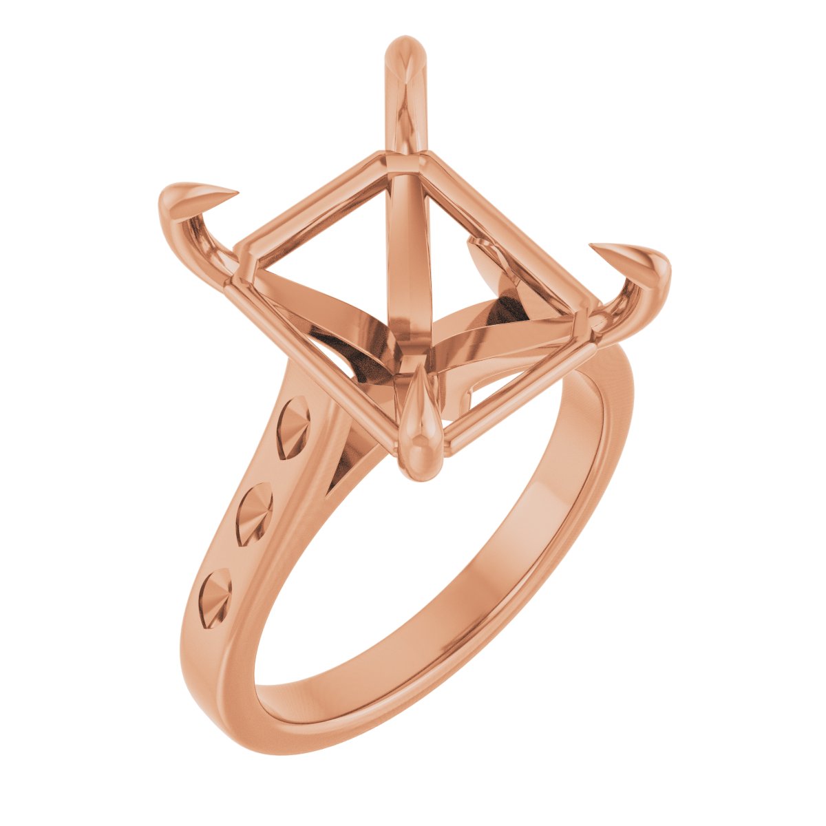 Claw-Prong Accented Engagement Ring