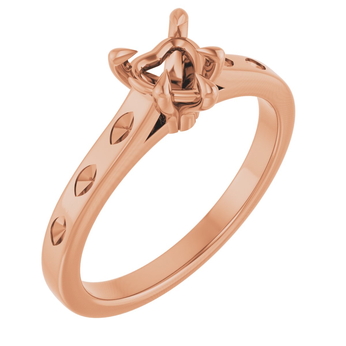 Claw-Prong Accented Engagement Ring