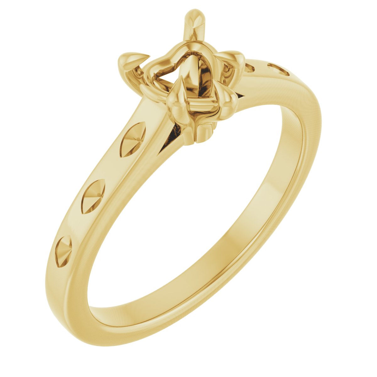 Claw-Prong Accented Engagement Ring