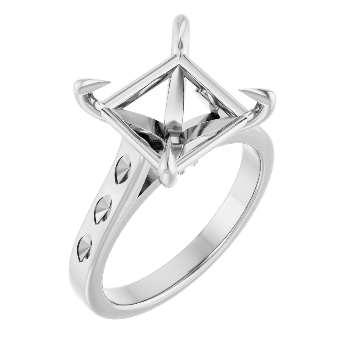 Claw-Prong Accented Engagement Ring