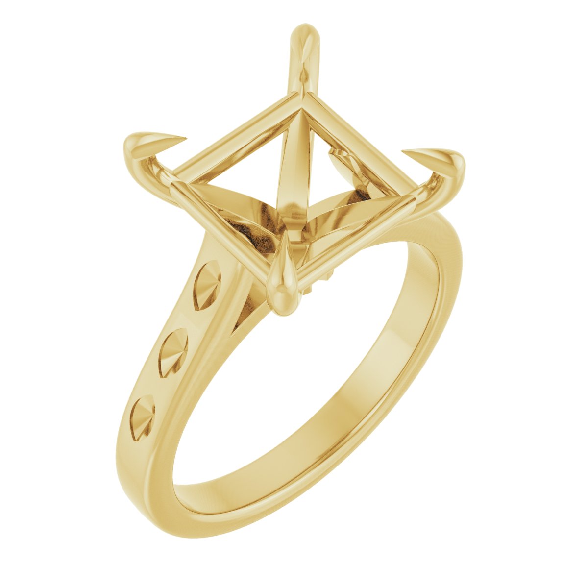 Claw-Prong Accented Engagement Ring