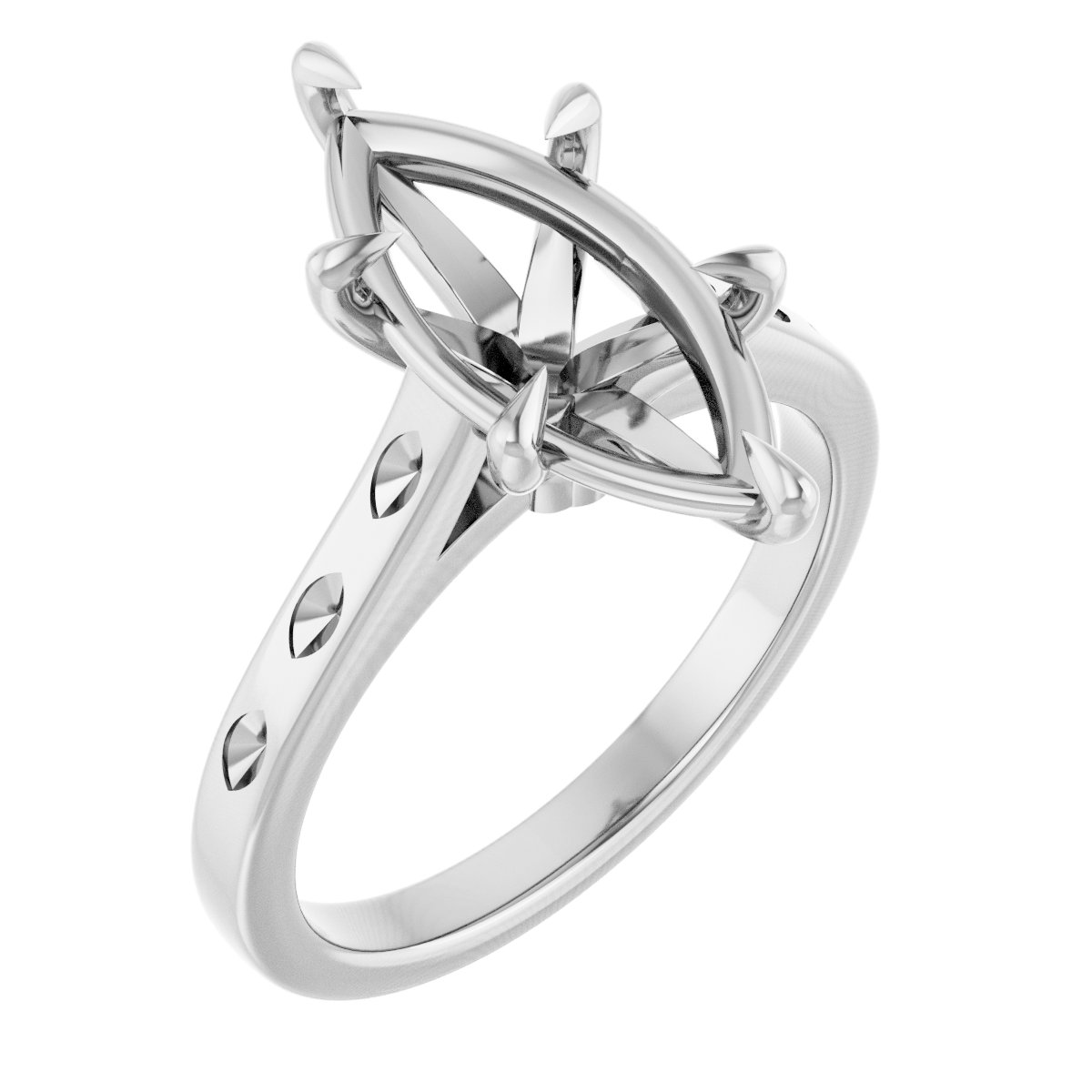 Claw-Prong Accented Engagement Ring
