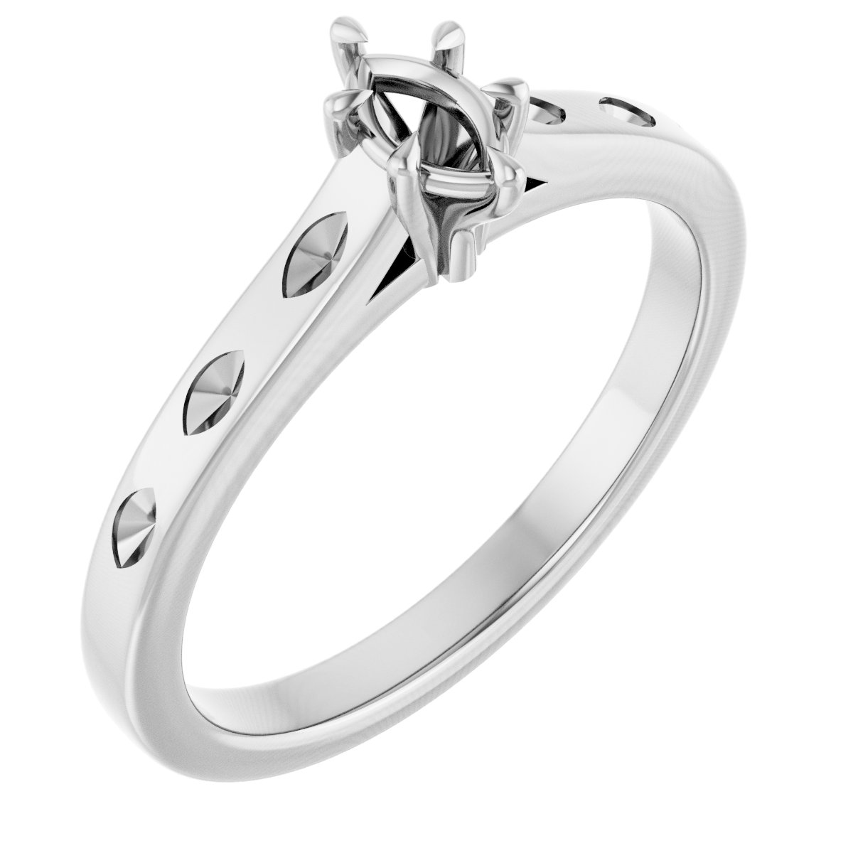 Claw-Prong Accented Engagement Ring