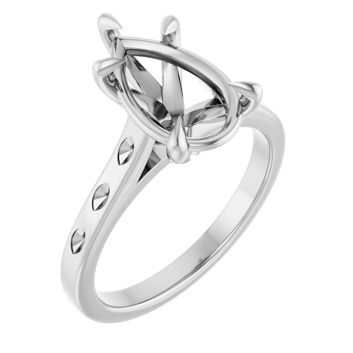 Claw-Prong Accented Engagement Ring