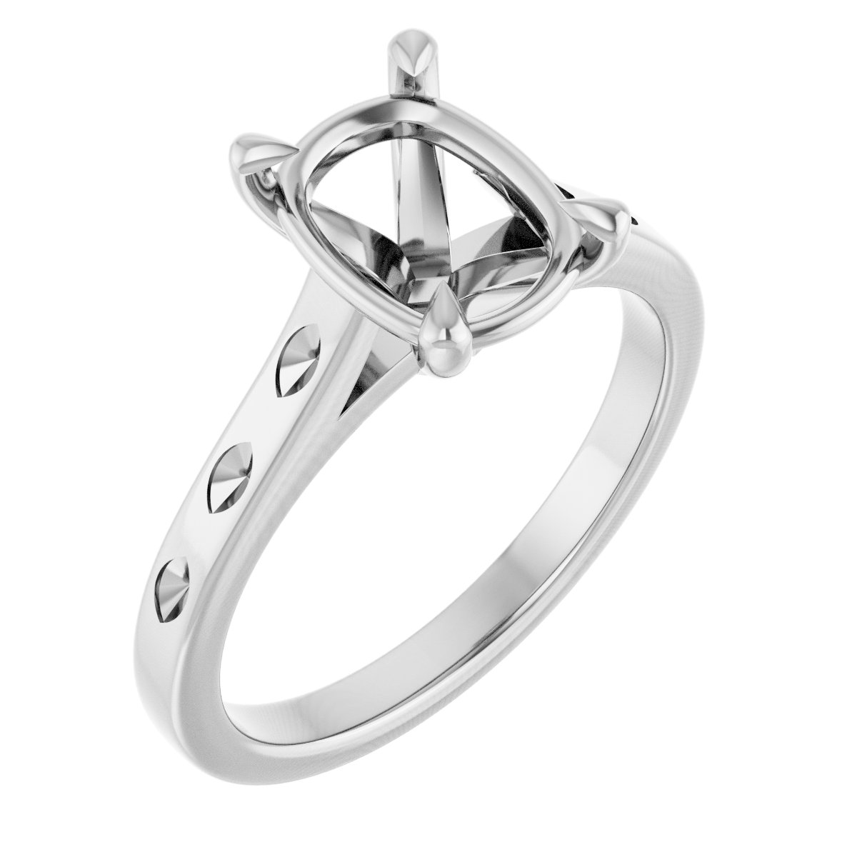 Claw-Prong Accented Engagement Ring