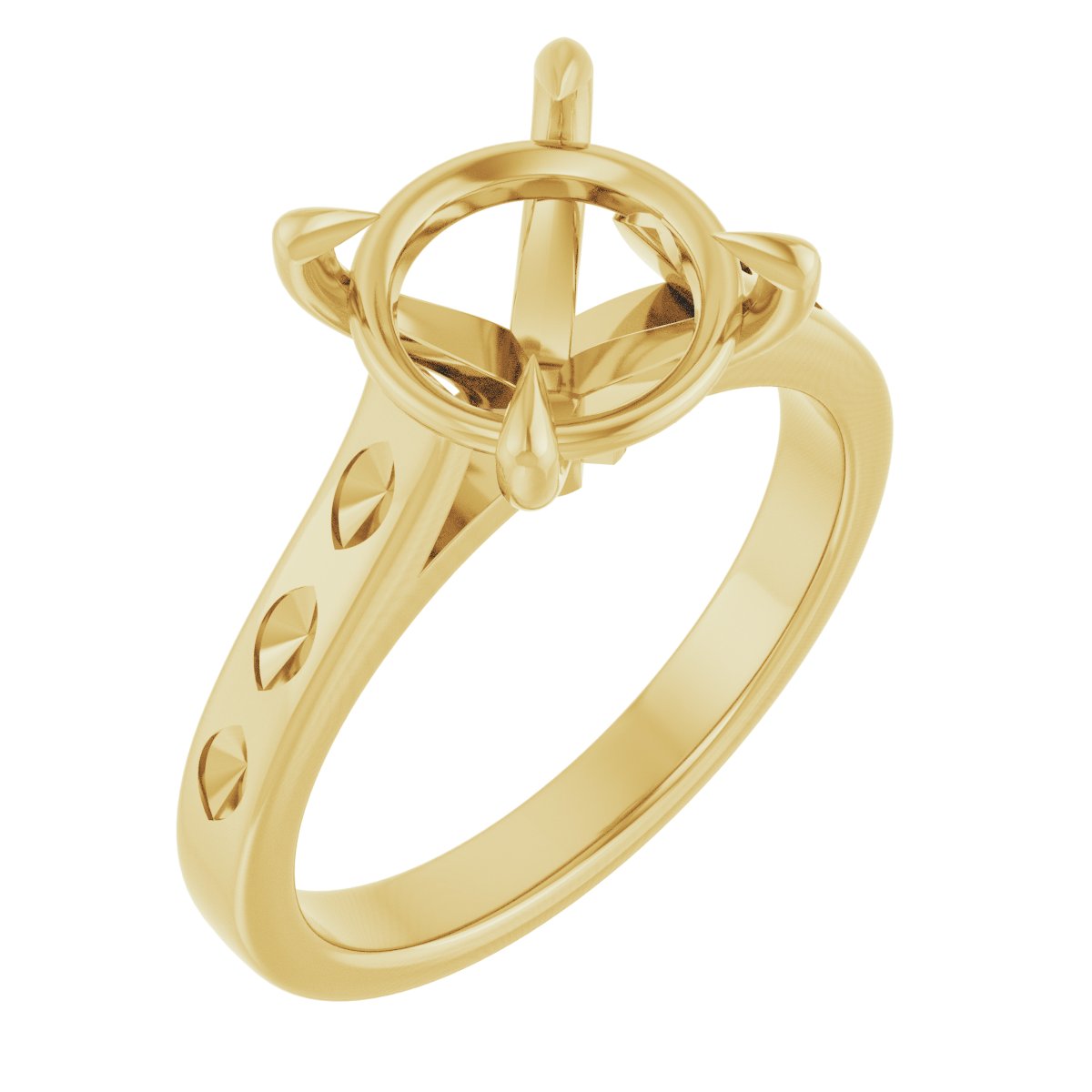 Claw-Prong Accented Engagement Ring