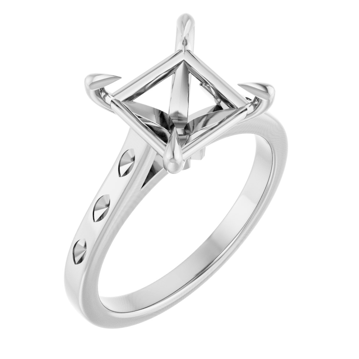 Claw-Prong Accented Engagement Ring