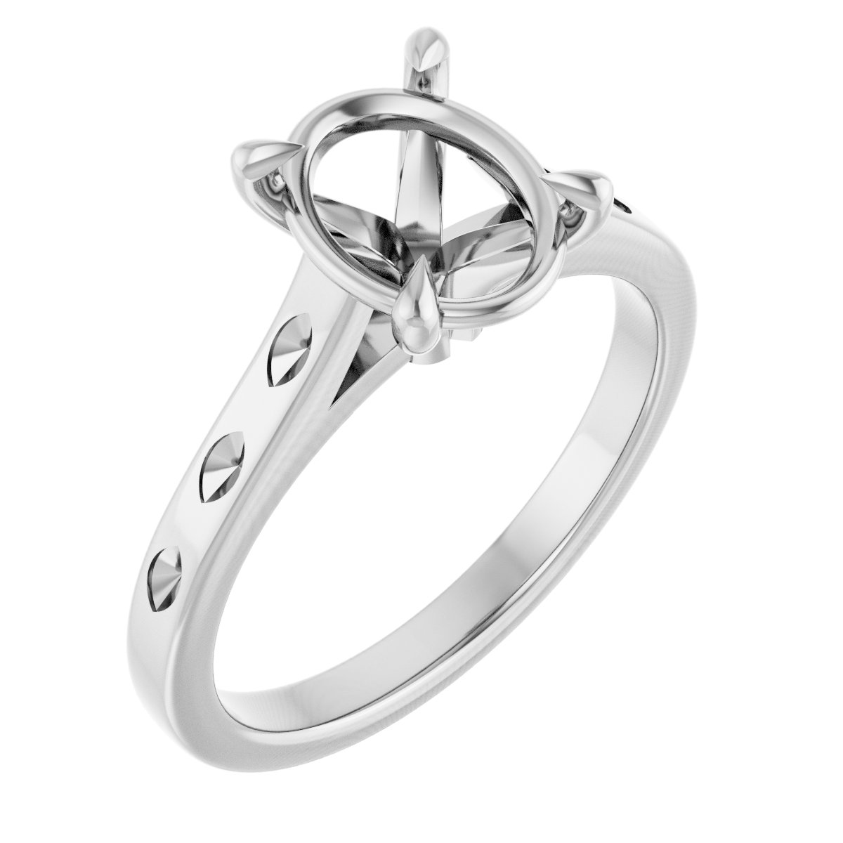 Claw-Prong Accented Engagement Ring