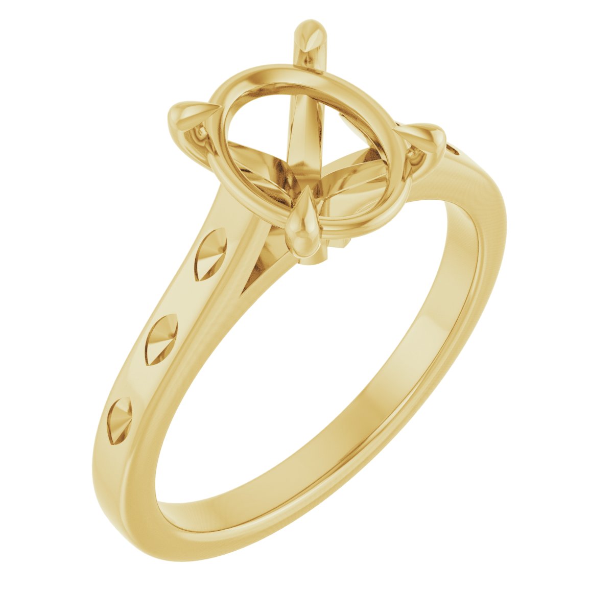 Claw-Prong Accented Engagement Ring