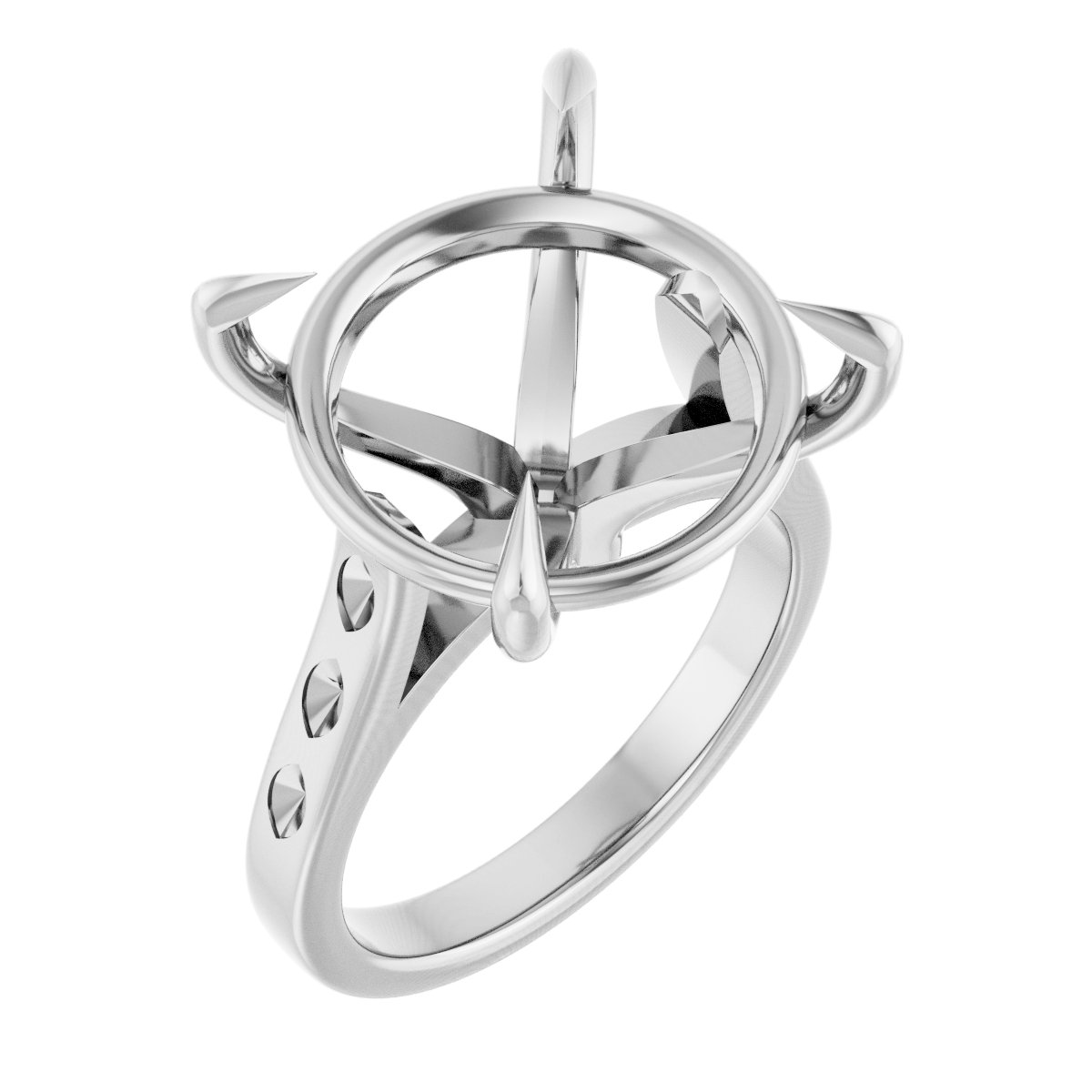 Claw-Prong Accented Engagement Ring