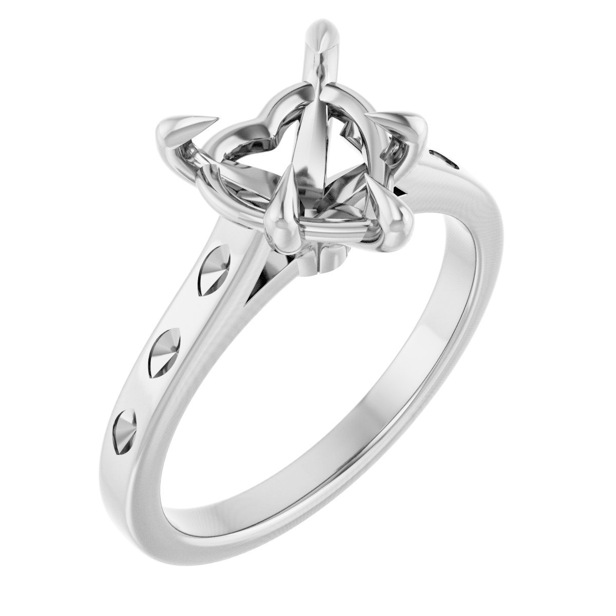 Claw-Prong Accented Engagement Ring