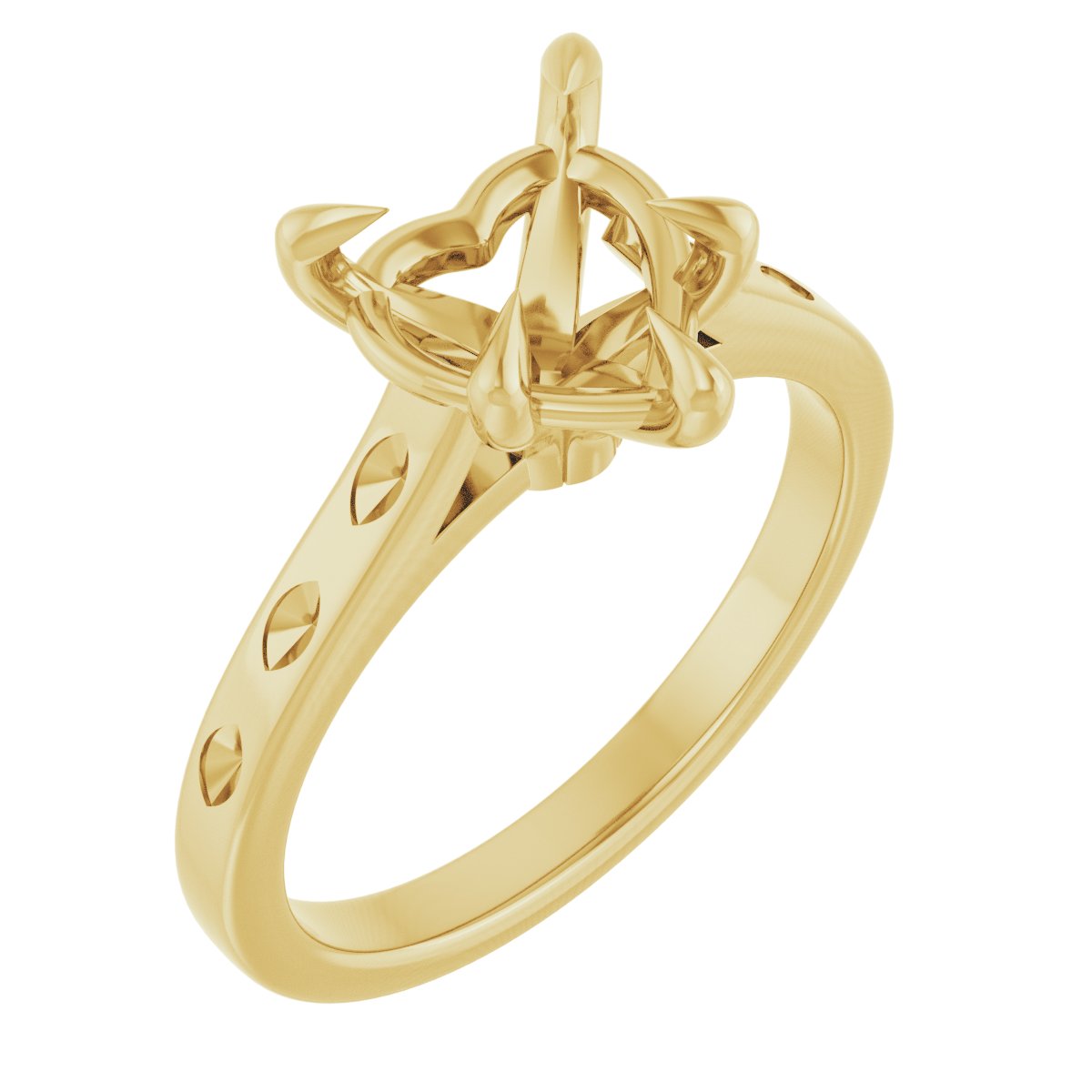 Claw-Prong Accented Engagement Ring