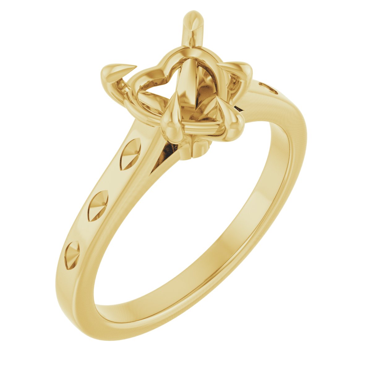 Claw-Prong Accented Engagement Ring