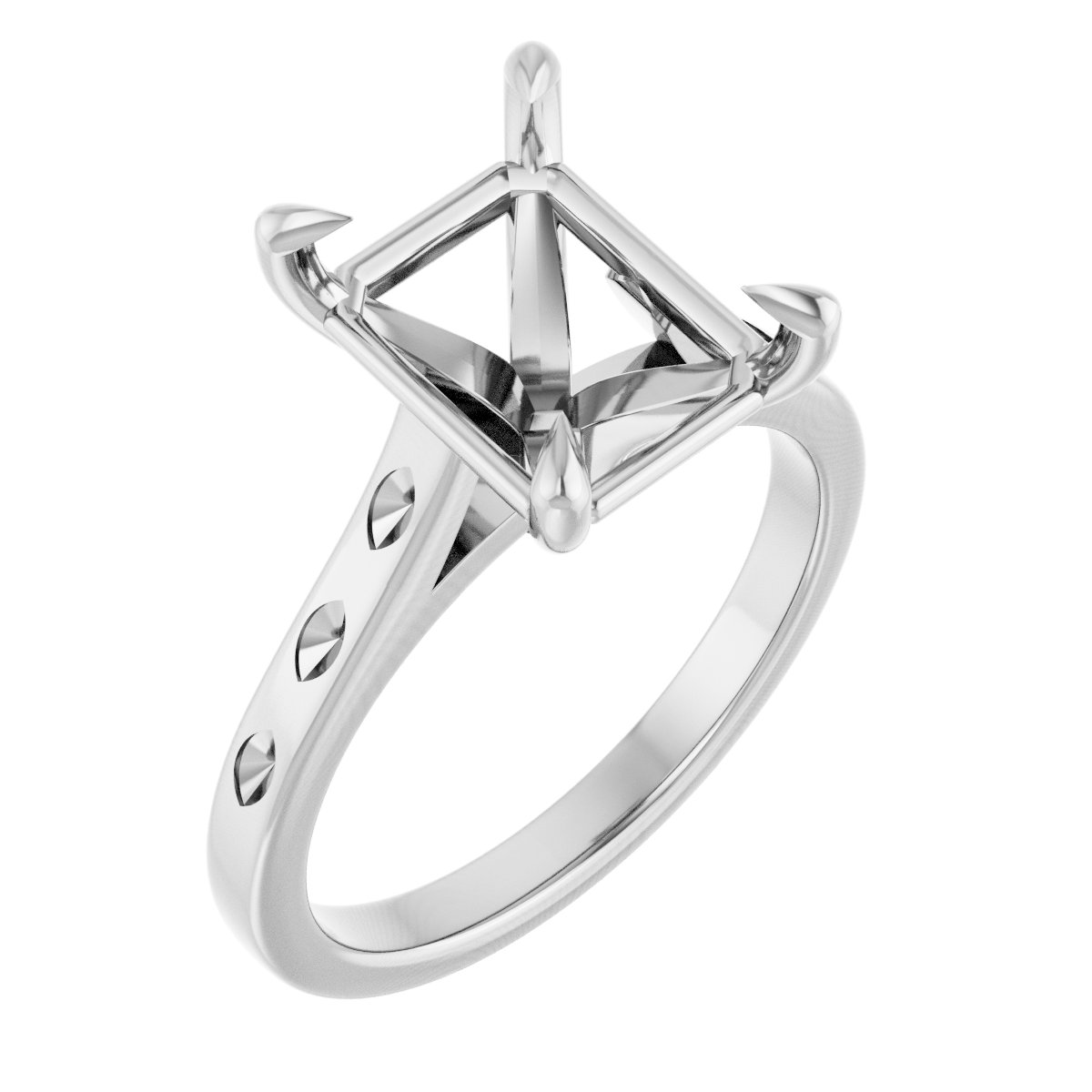 Claw-Prong Accented Engagement Ring