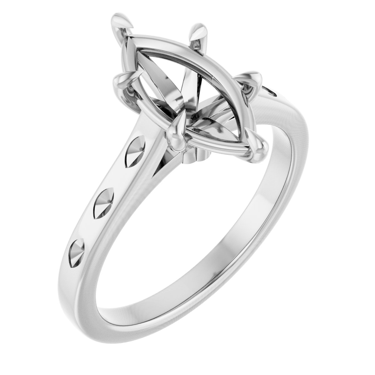 Claw-Prong Accented Engagement Ring