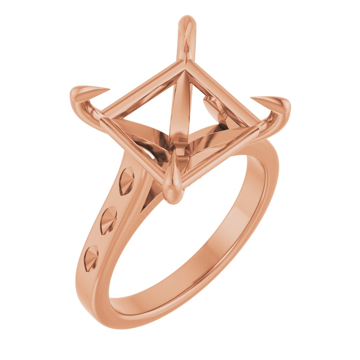 Claw-Prong Accented Engagement Ring
