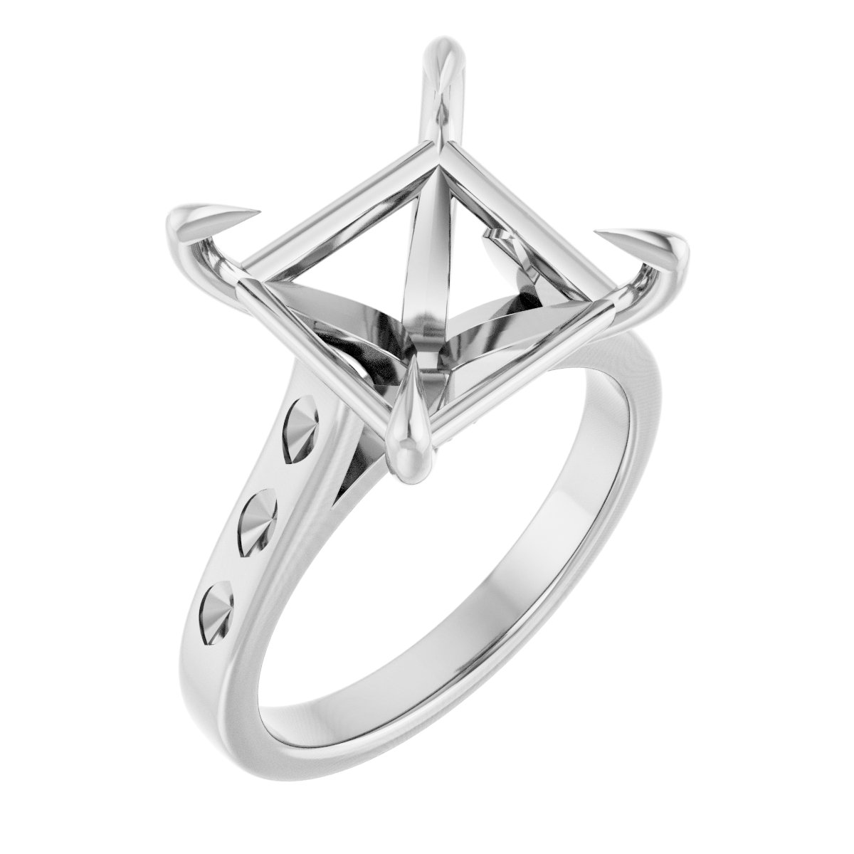 Claw-Prong Accented Engagement Ring