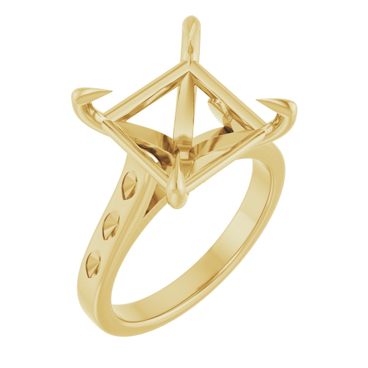 Claw-Prong Accented Engagement Ring