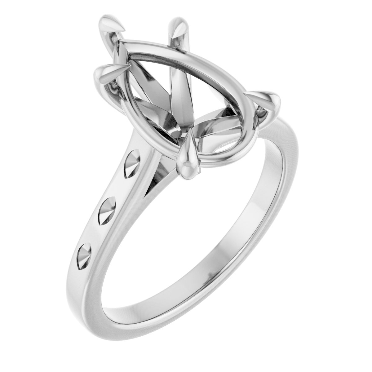 Claw-Prong Accented Engagement Ring