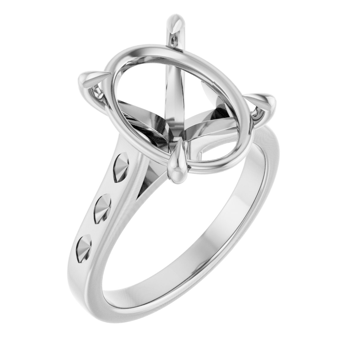 Claw-Prong Accented Engagement Ring