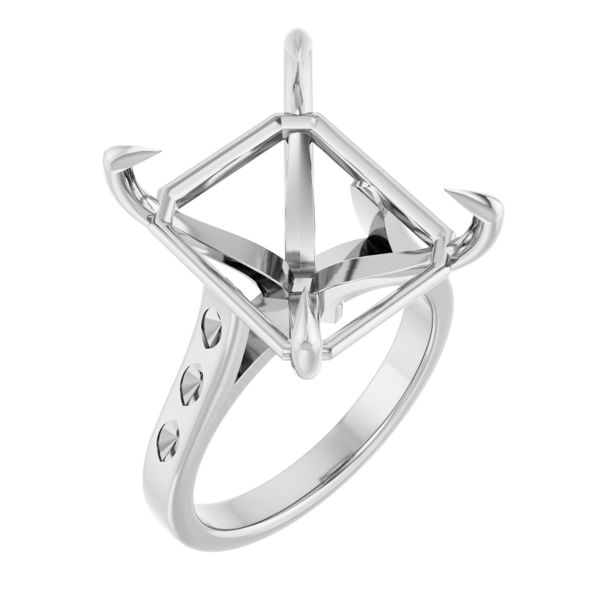 Claw-Prong Accented Engagement Ring