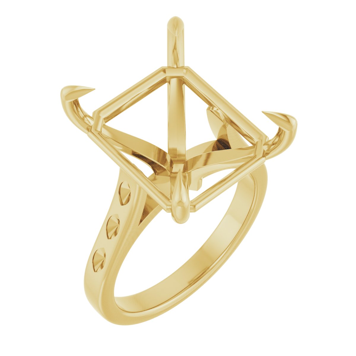 Claw-Prong Accented Engagement Ring