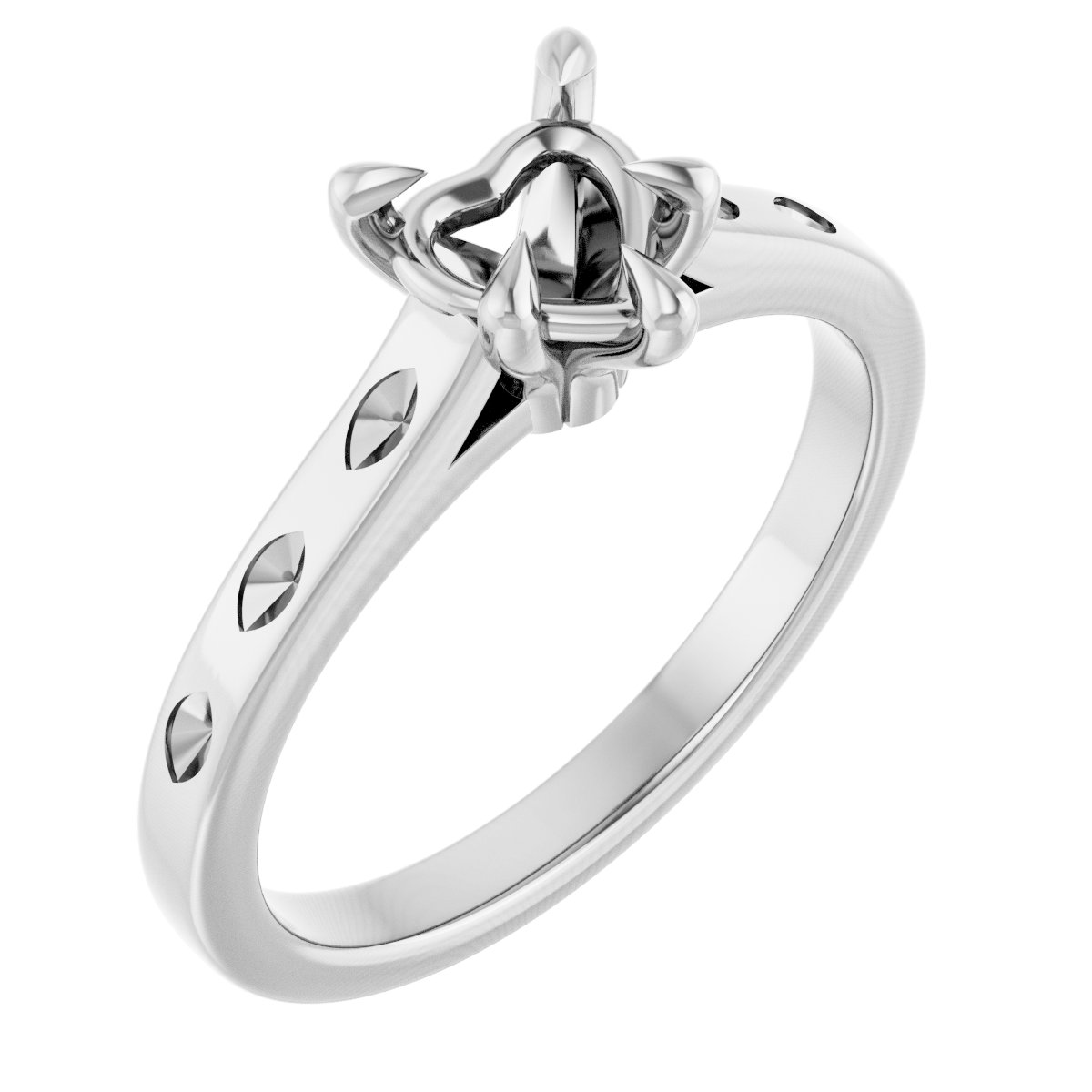 Claw-Prong Accented Engagement Ring