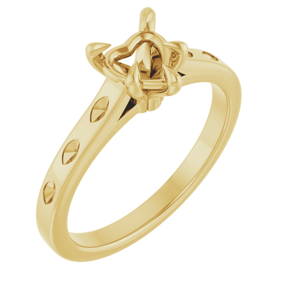 Claw-Prong Accented Engagement Ring