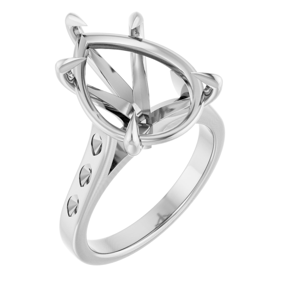 Claw-Prong Accented Engagement Ring