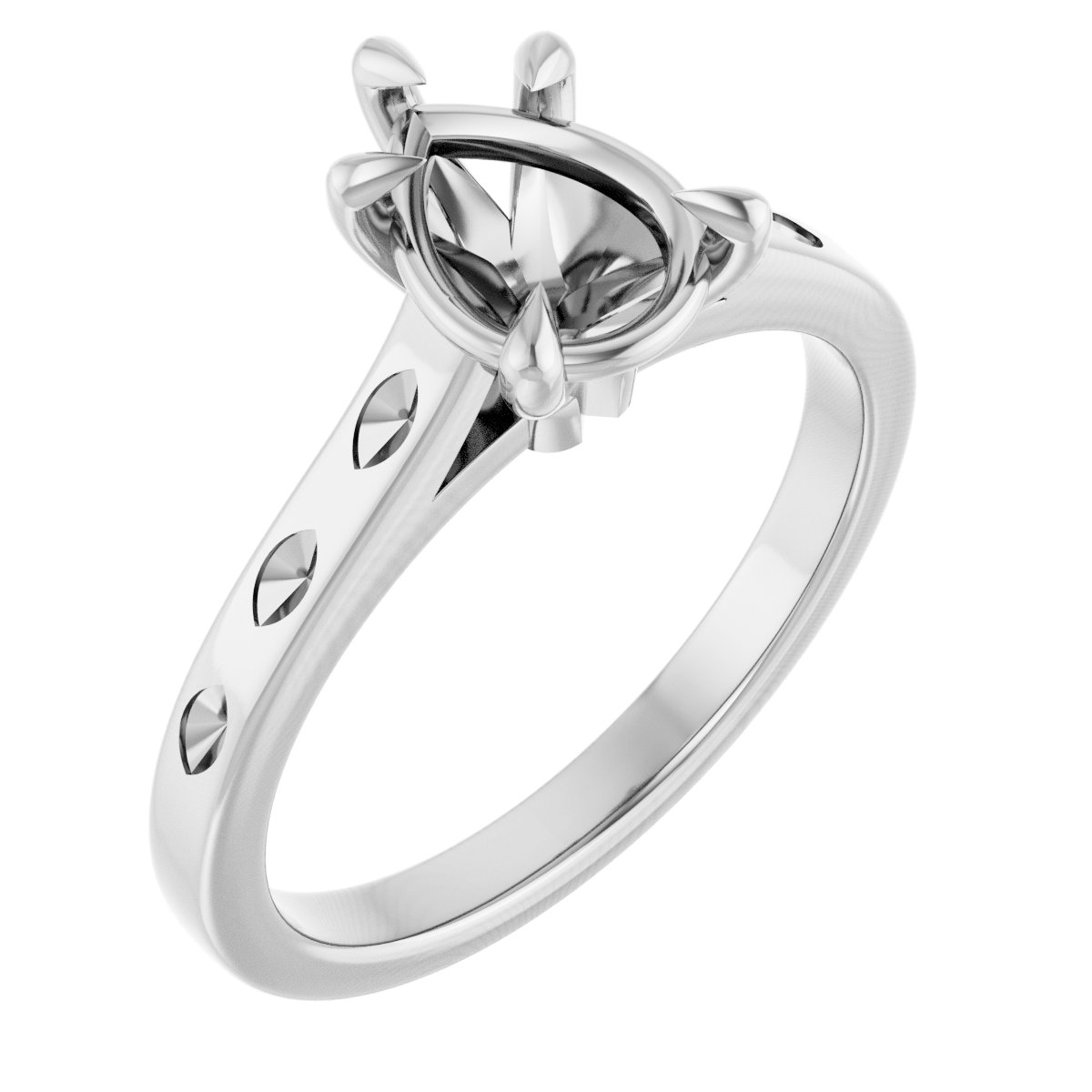 Claw-Prong Accented Engagement Ring
