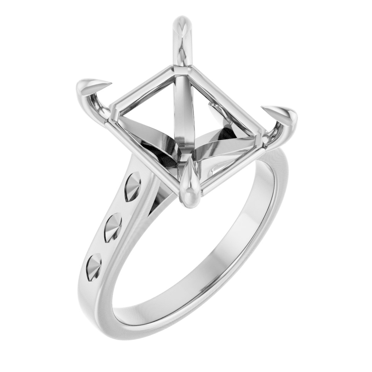 Claw-Prong Accented Engagement Ring