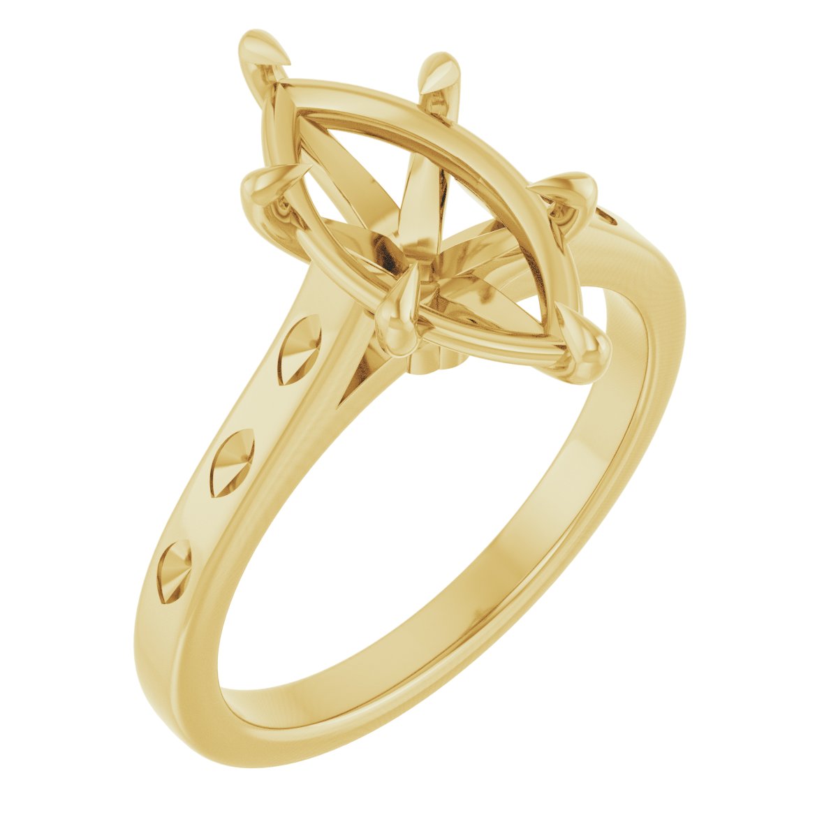 Claw-Prong Accented Engagement Ring