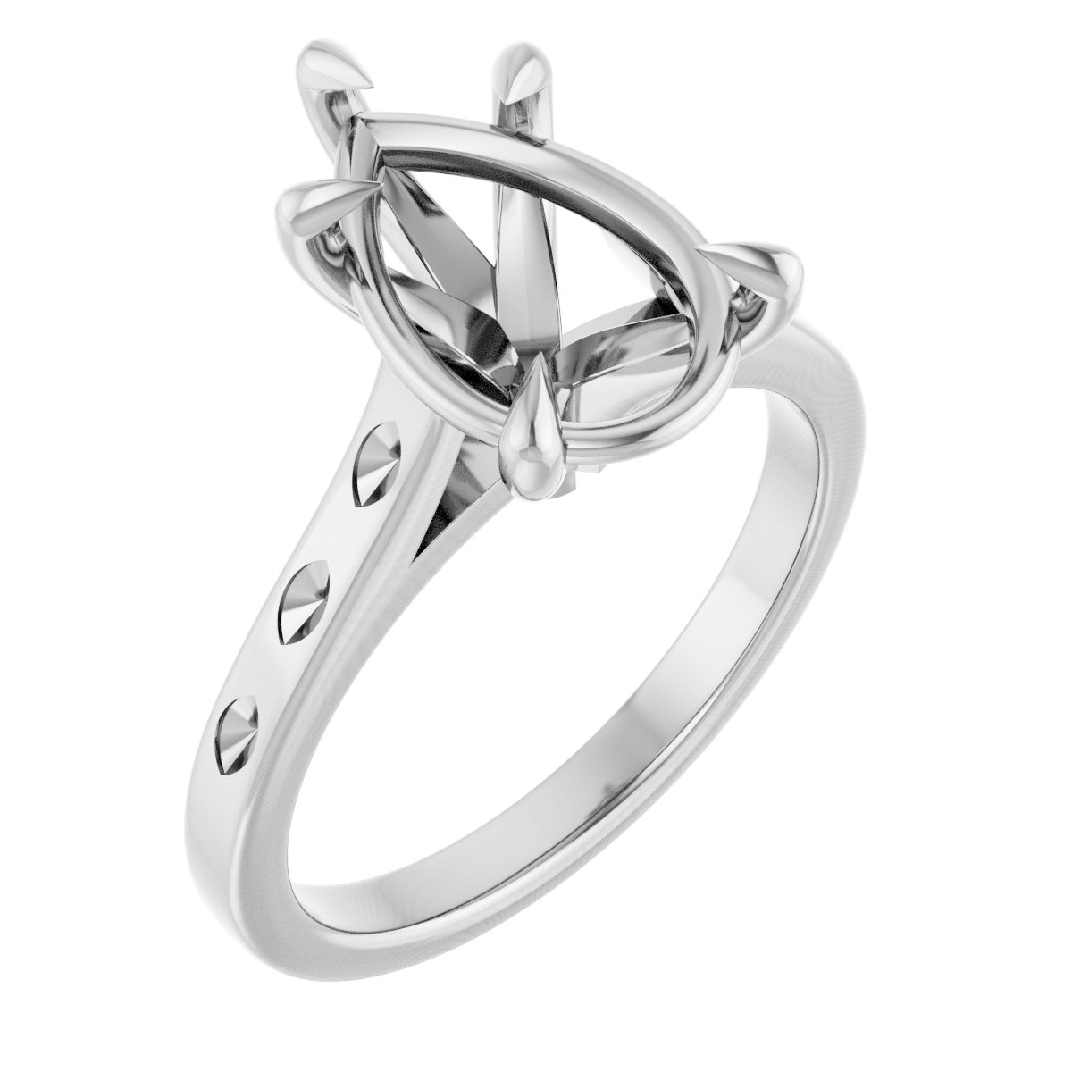 Claw-Prong Accented Engagement Ring