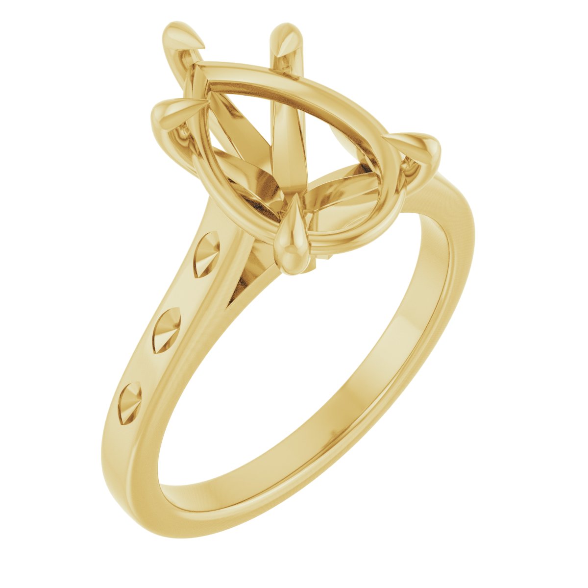 Claw-Prong Accented Engagement Ring
