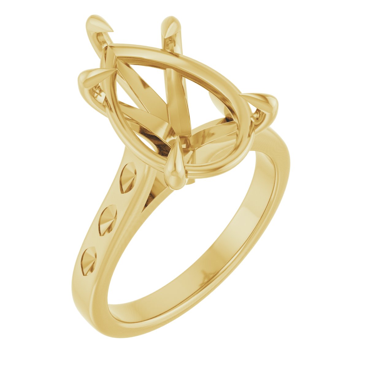 Claw-Prong Accented Engagement Ring