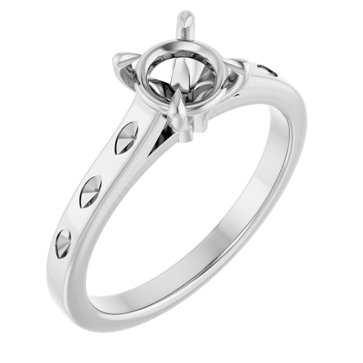 Claw-Prong Accented Engagement Ring