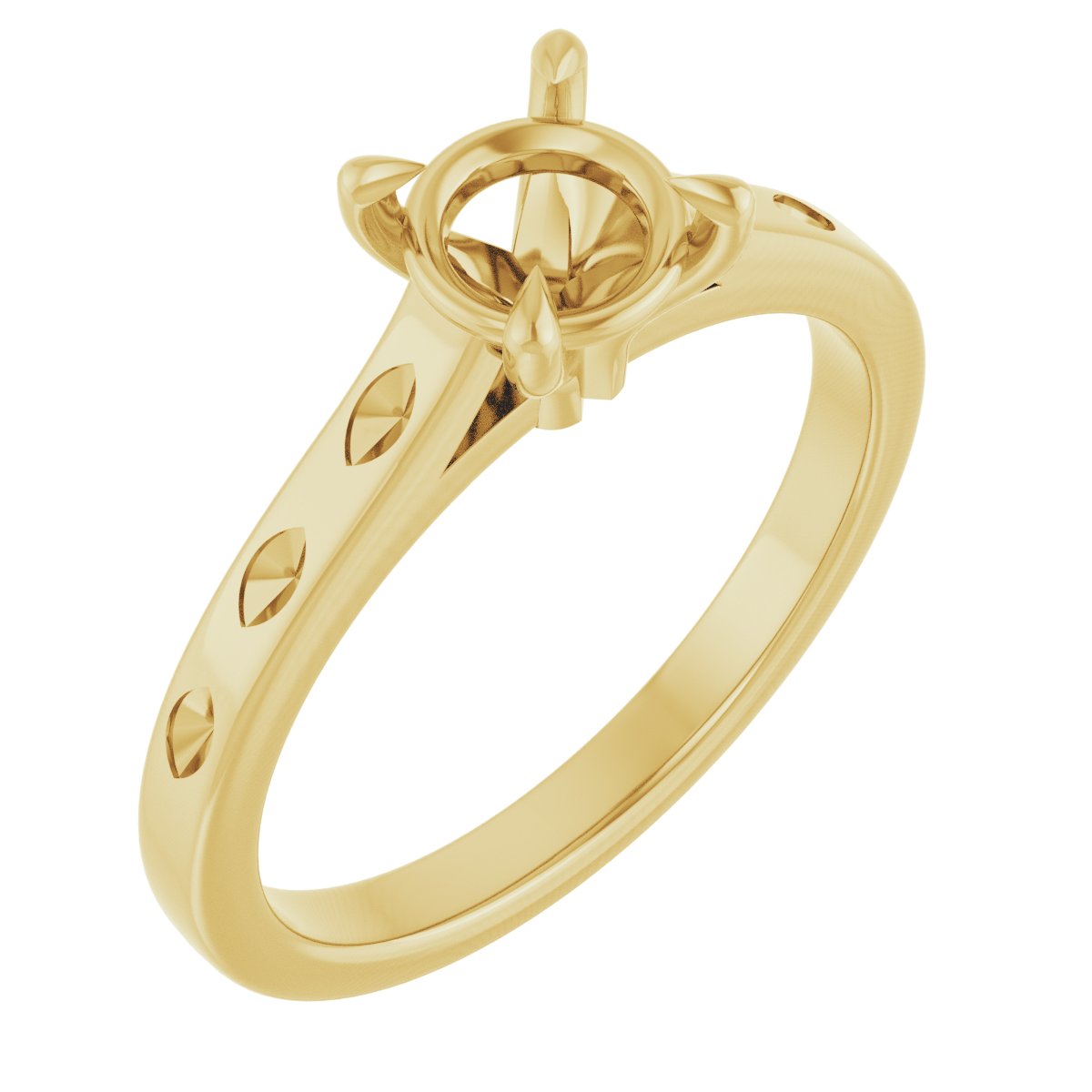 Claw-Prong Accented Engagement Ring