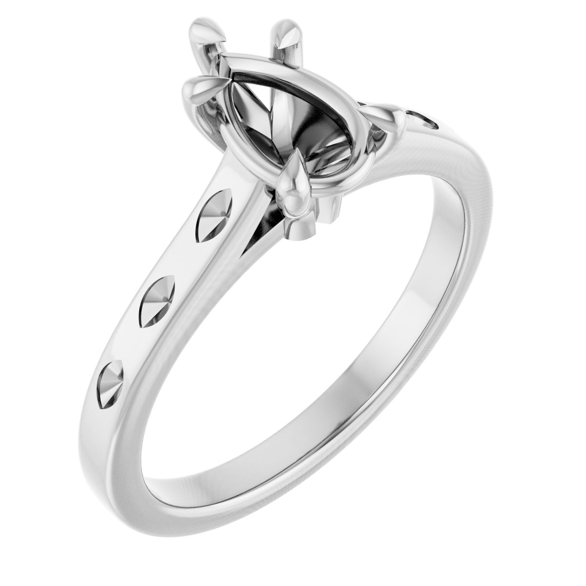 Claw-Prong Accented Engagement Ring
