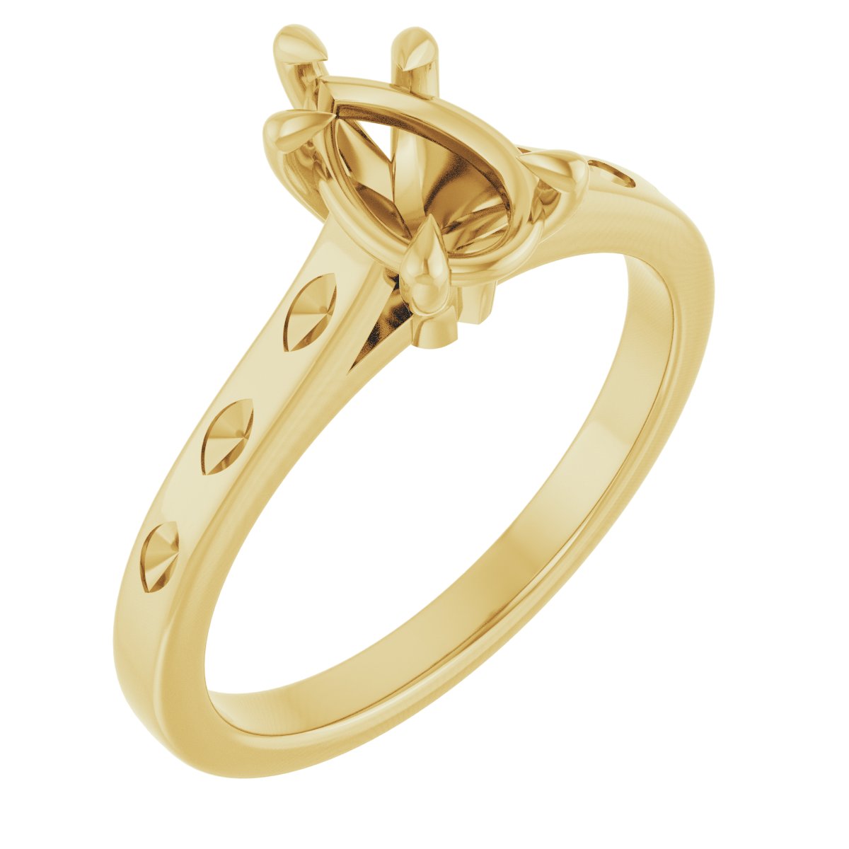Claw-Prong Accented Engagement Ring