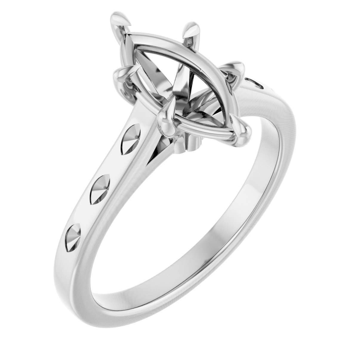 Claw-Prong Accented Engagement Ring