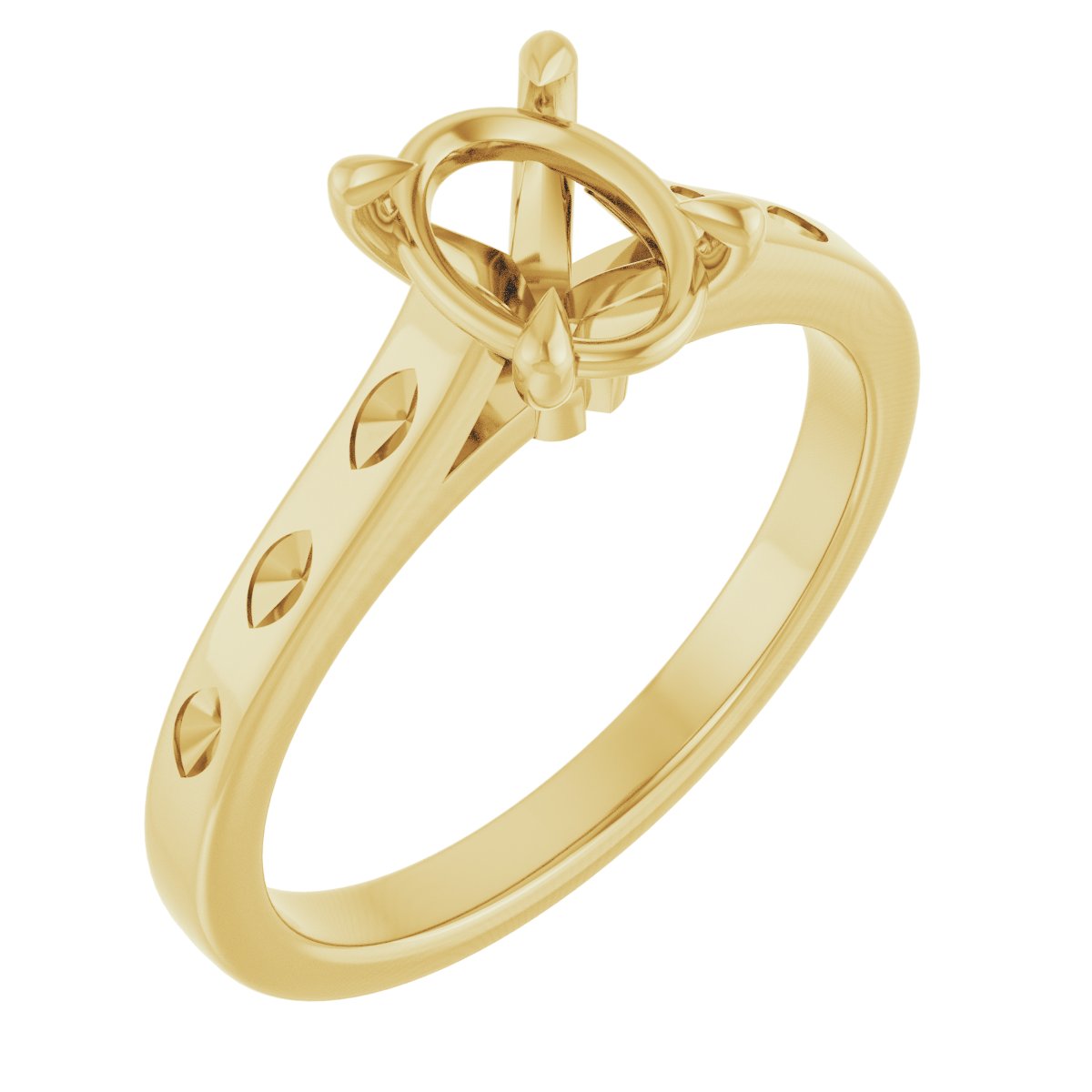 Claw-Prong Accented Engagement Ring
