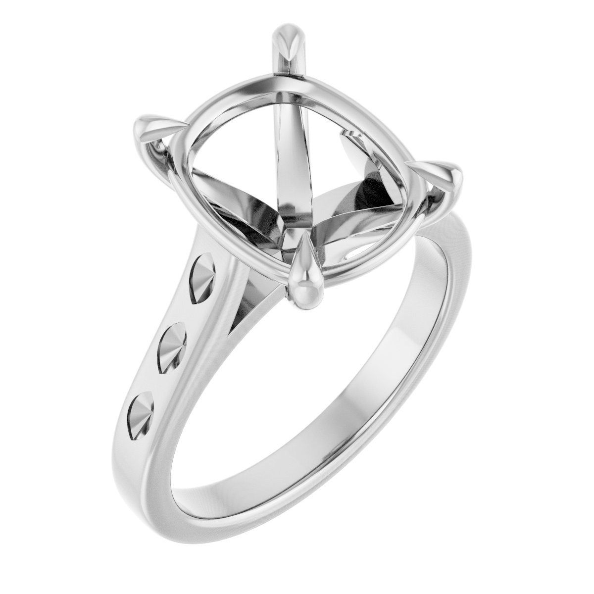 Claw-Prong Accented Engagement Ring
