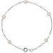 Sterling Silver Cultured White Freshwater Pearl 5-Station 7