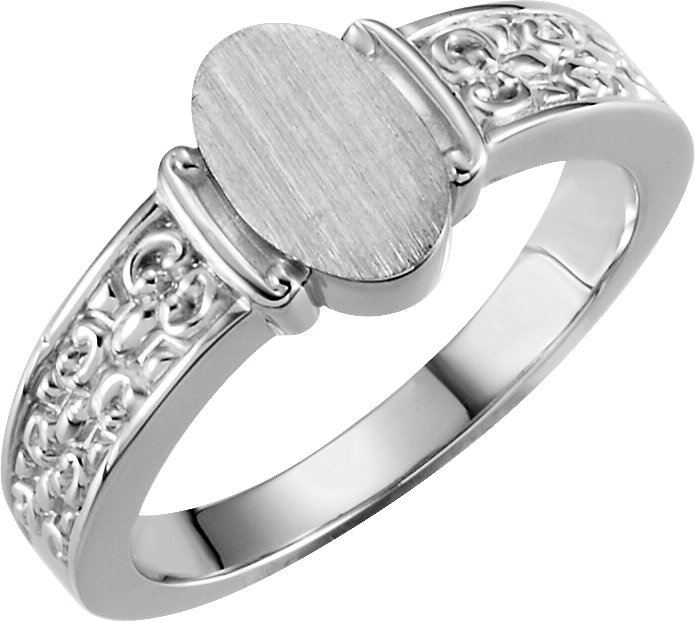 9.5x6 mm Oval Signet Ring view 3